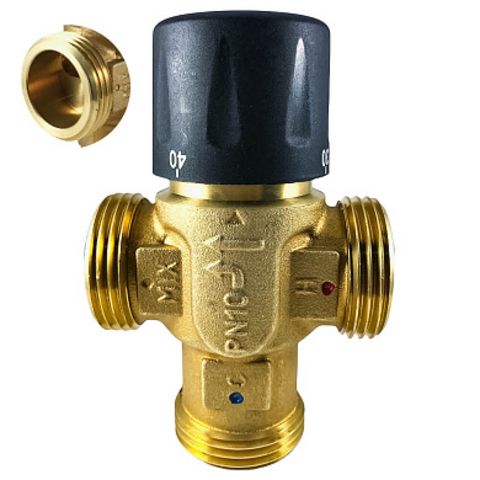 Термостатический смесительный клапан для систем отопления и ГВС STI 1" НР 25-50°С