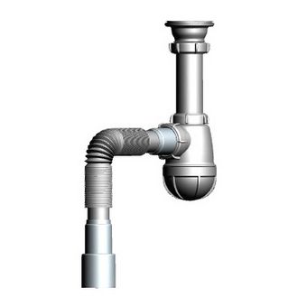  B0115 Сифон для кухни 1 1/2" х 40 с гибкой трубой 40х40/50 