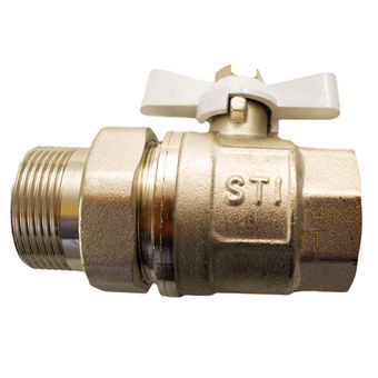  Кран шаровой STI накидная гайка бабочка 25 