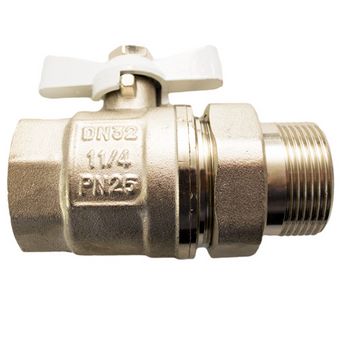  Кран шаровой STI накидная гайка бабочка 32 