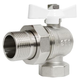  Кран шаровой STI накидная гайка бабочка угловой 25 