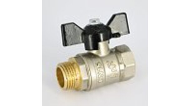  Кран шаровый латунный ВР-НР Ду-15 бабочка LD Pride 