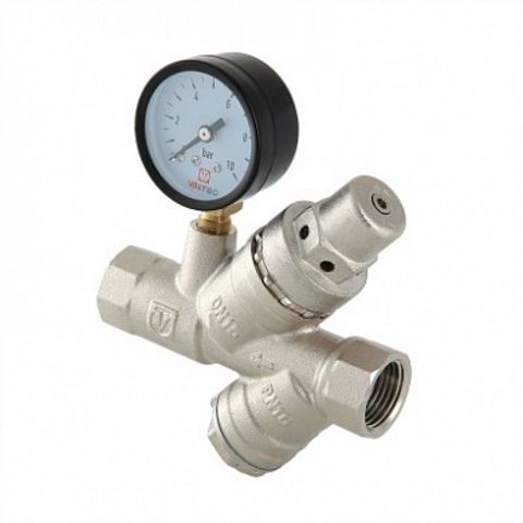 Подпиточный клапан с фильтром и манометром Valtec 1/2" VT.515.N.04
