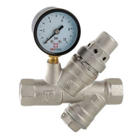 Подпиточный клапан с фильтром и манометром Valtec 1/2" VT.515.N.04
