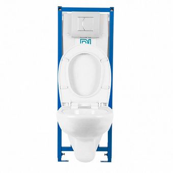  Подвесной унитаз Rosa Элеганс (инсталляция DI, сиденье микролифт, кнопка хром) 