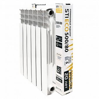  Радиатор алюминиевый STI ECO RUS AL 500/80 6 сек. 