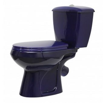  Унитаз-компакт ОК Элисса Стандарт синий (арматура, гофра и сиденье, косой выпуск) 