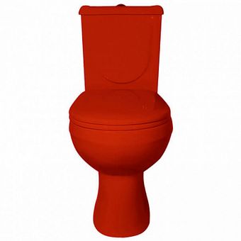  Унитаз-компакт ОК Ирида Стандарт красный (арматура, гофра и сиденье, гориз. выпуск) 