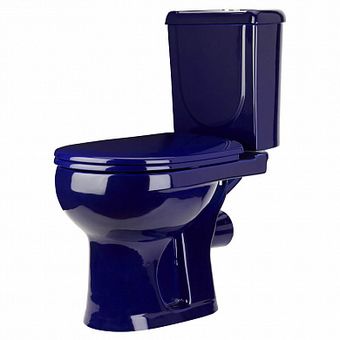  Унитаз-компакт ОК Ирида Стандарт синий (арматура, гофра и сиденье, гориз. выпуск) 