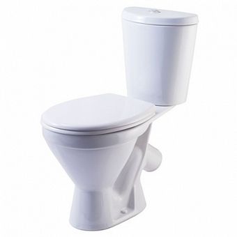  Унитаз-компакт Rosa Элегант белый (арматура и сиденье, косой выпуск) 