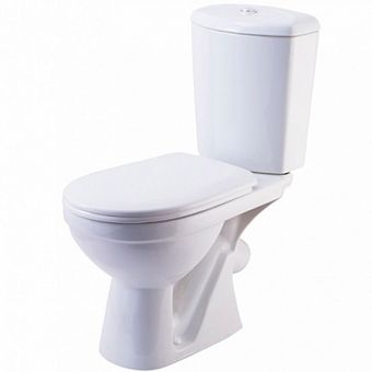  Унитаз-компакт Rosa Комфорт белый (арматура и сиденье, косой выпуск) 