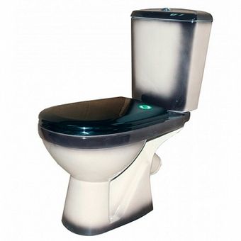  Унитаз-компакт Rosa Комфорт Плюс черный (арматура и сиденье, косой выпуск) 