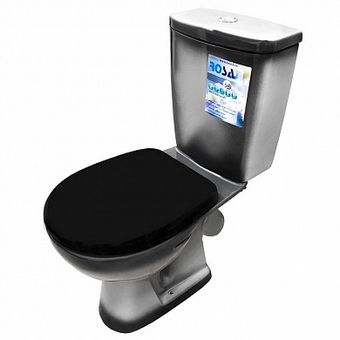  Унитаз-компакт Rosa  Уют черный декор (арматура и сиденье, косой выпуск) 