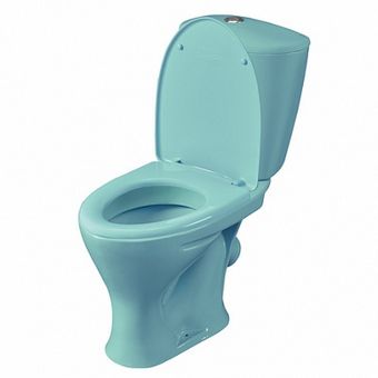  Унитаз-компакт Santeri Версия голубой (арматура и сиденье, косой выпуск) 